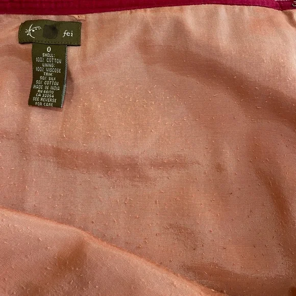 ANTHROPOLOGIE - FEI - Pink Beaded Velvet Skirt - Picture 5 of 5